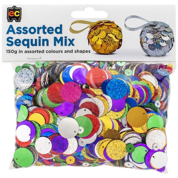 Sequins EC Mix Asst Size & Colours 150gm